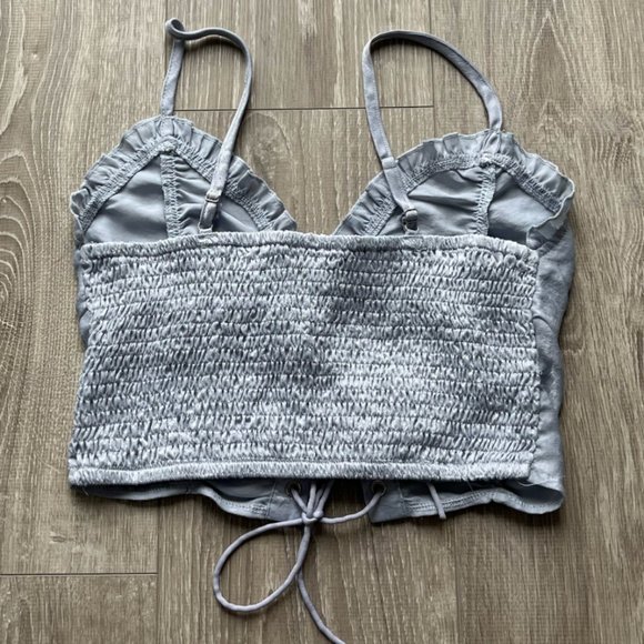 Frill Trim Lace Up Front Cami Top - Picture 6 of 6